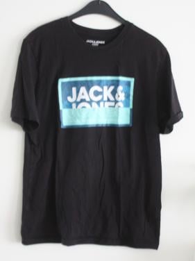 Zwart shirt met blauw groene opdruk maat m