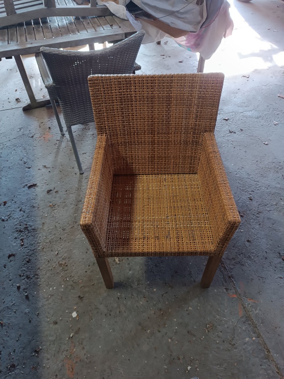 6 mooie rieten eetkamer stoelen