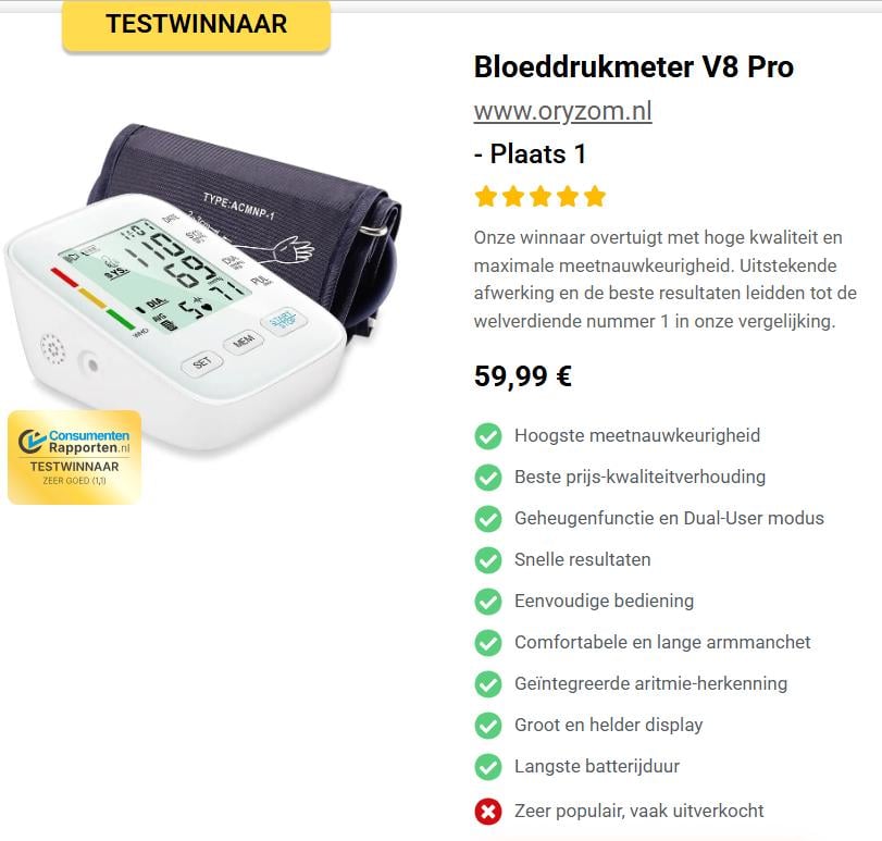Bloeddrukmeter V8 Pro nieuw