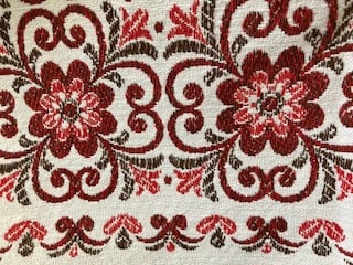 MOOI ORIGINEEL OOSTENRIJKS TAFELKLEED Vintage Geweven Middelgroot Rood/Wit