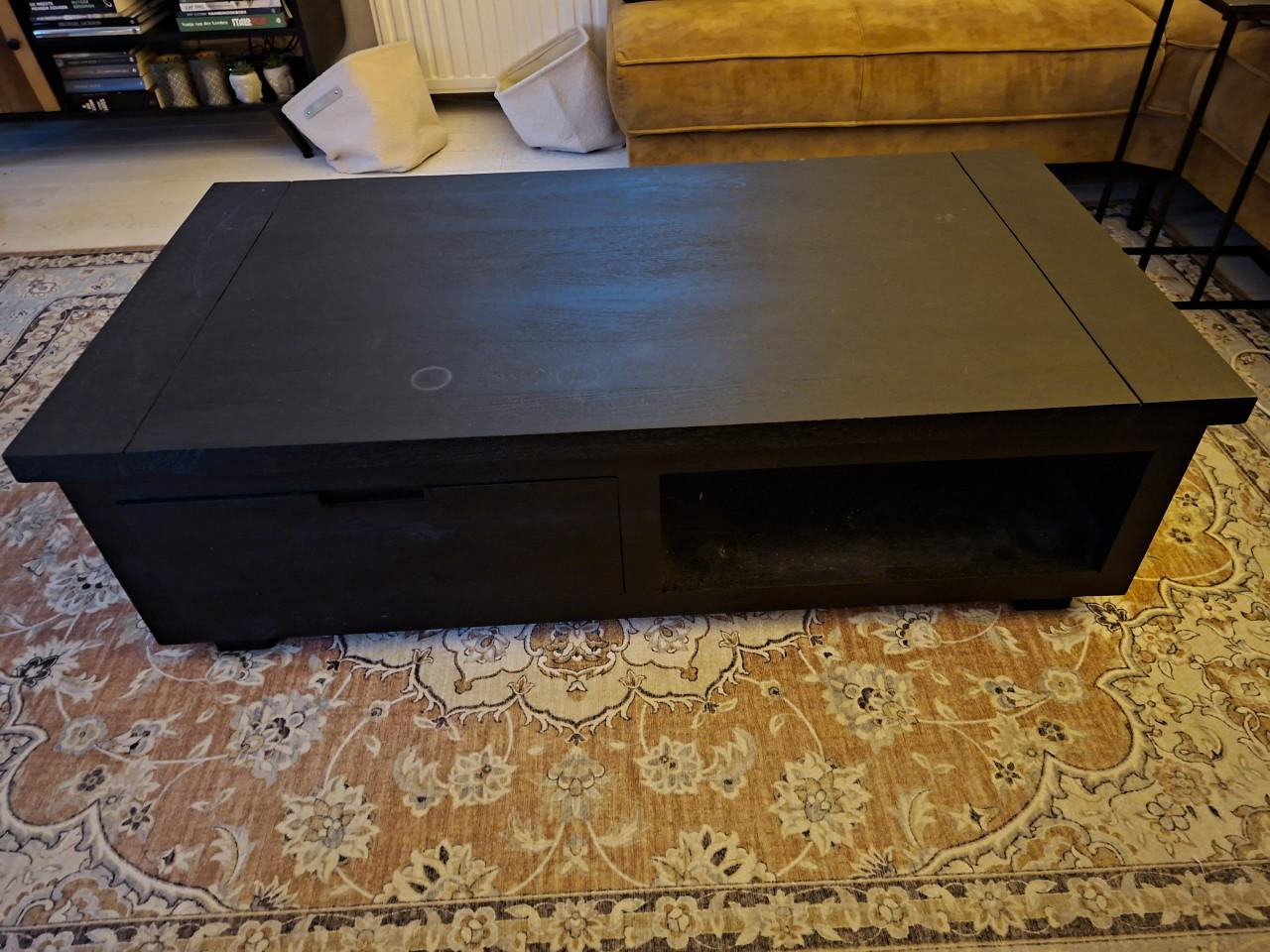 Zwarte mangohouten salontafel