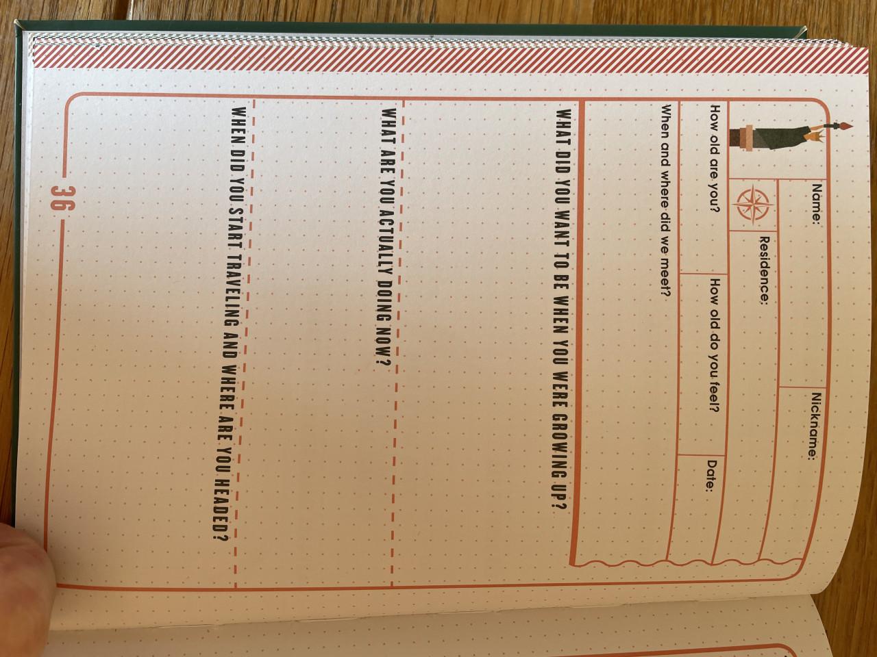 Friendship book for backpackers