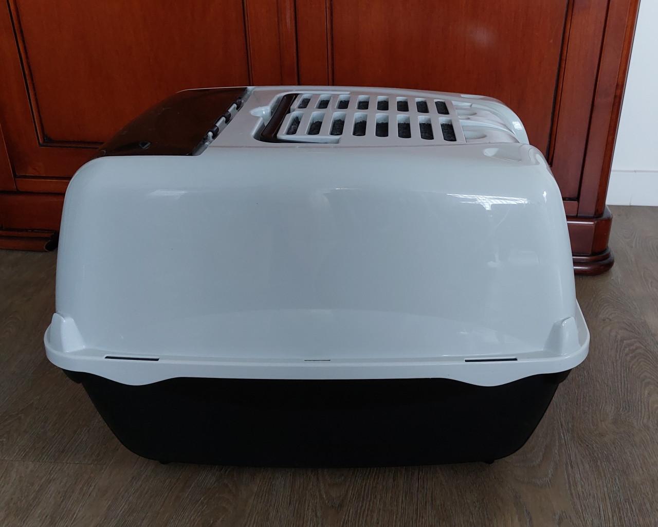 XL Kattenbak*GROOT*kattentoilet*grijs wit*55x40.5x39 cm* als nieuw!