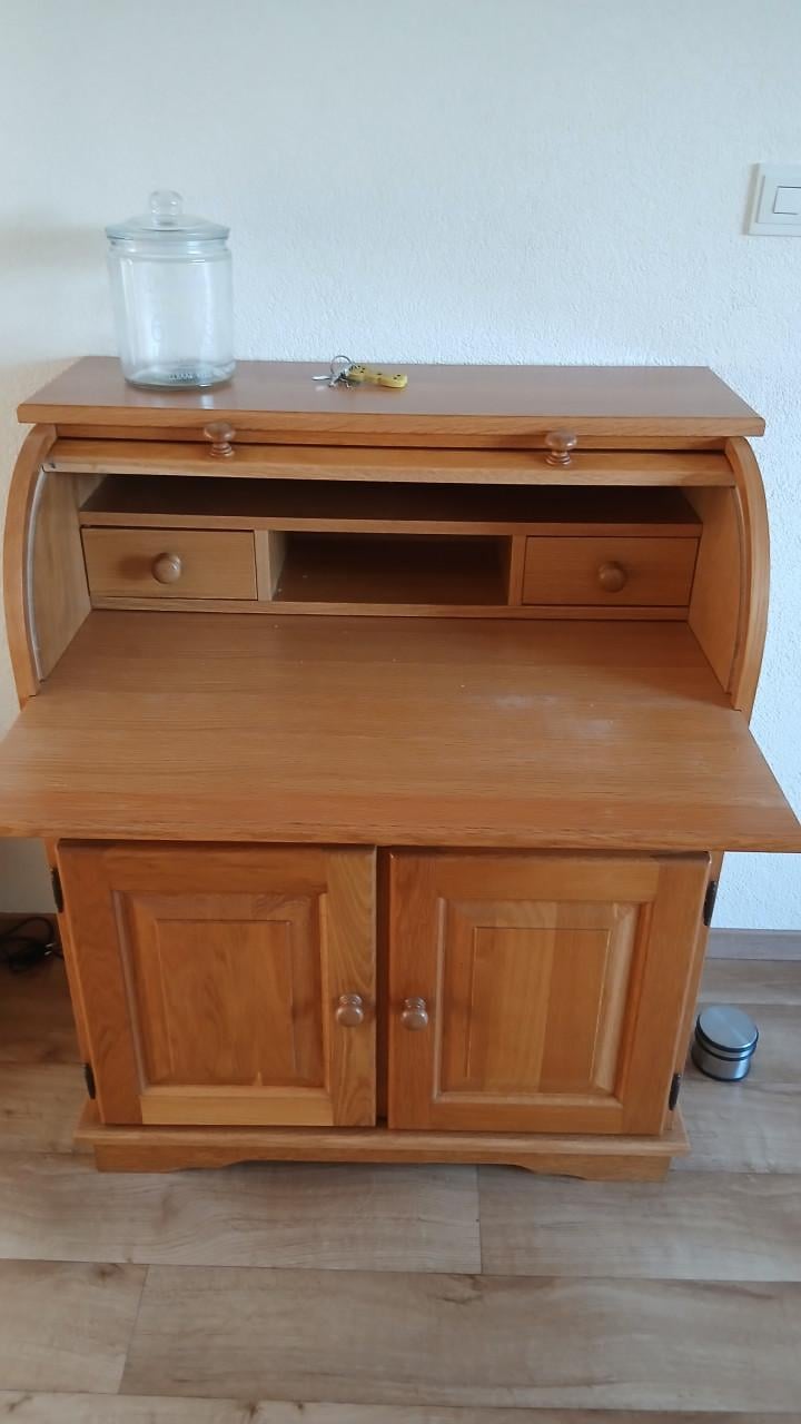 Bureau roldeurtje plank om uit te schuiven voor pc werkblad buro licht eik