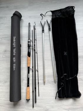 Complete vissers set - 6 hengels , 11 molens en toenehoren