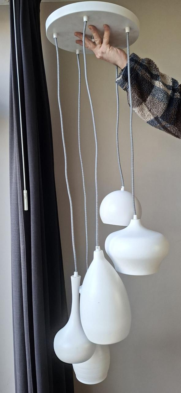 Jaren 70 hanglamp - wit