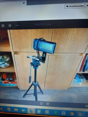 Statief met filmlamp