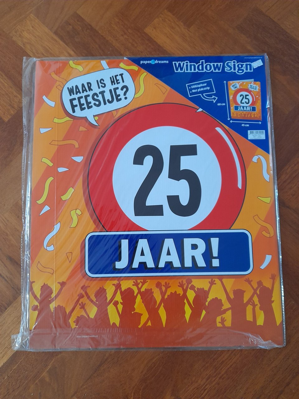 Raambord 25 jaar feest (dubbelzijdig)