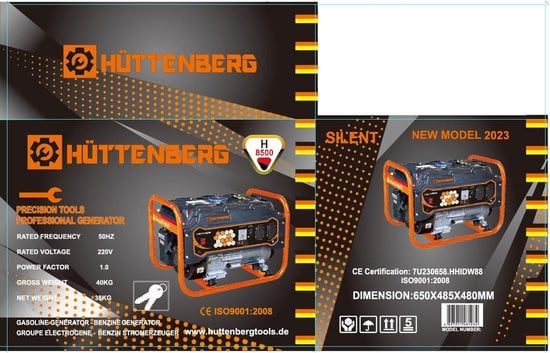 Huttenberg stille generator / aggregaat 3,3 kW – benzine mobiel noodstroom