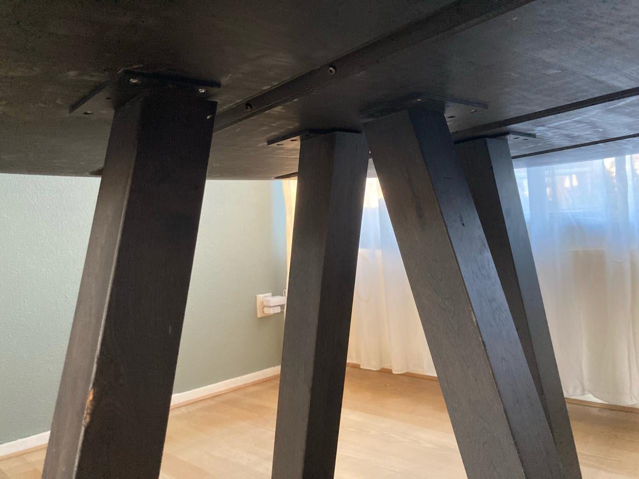 Massief eikenhouten ovale eettafel