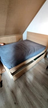 Ikea MALM Bed met 4 bedlades incl. lattebodem en matras