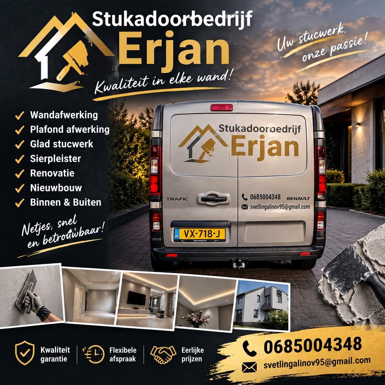 Stukadoorsbedrijf Erjan telefoonnummer:0685004348
