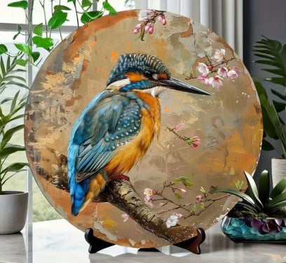 Ijsvogel#2 ( aluminium + nieuw ) decoratie