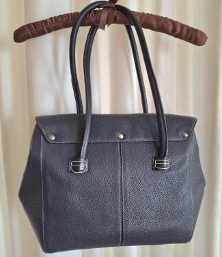 Prachtige donkerblauwe echt leren tas.  Merk Vanity