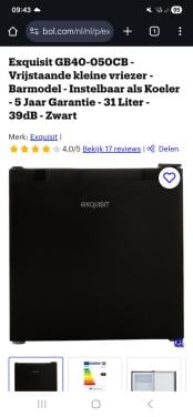 Exquisit barmodel vriezer