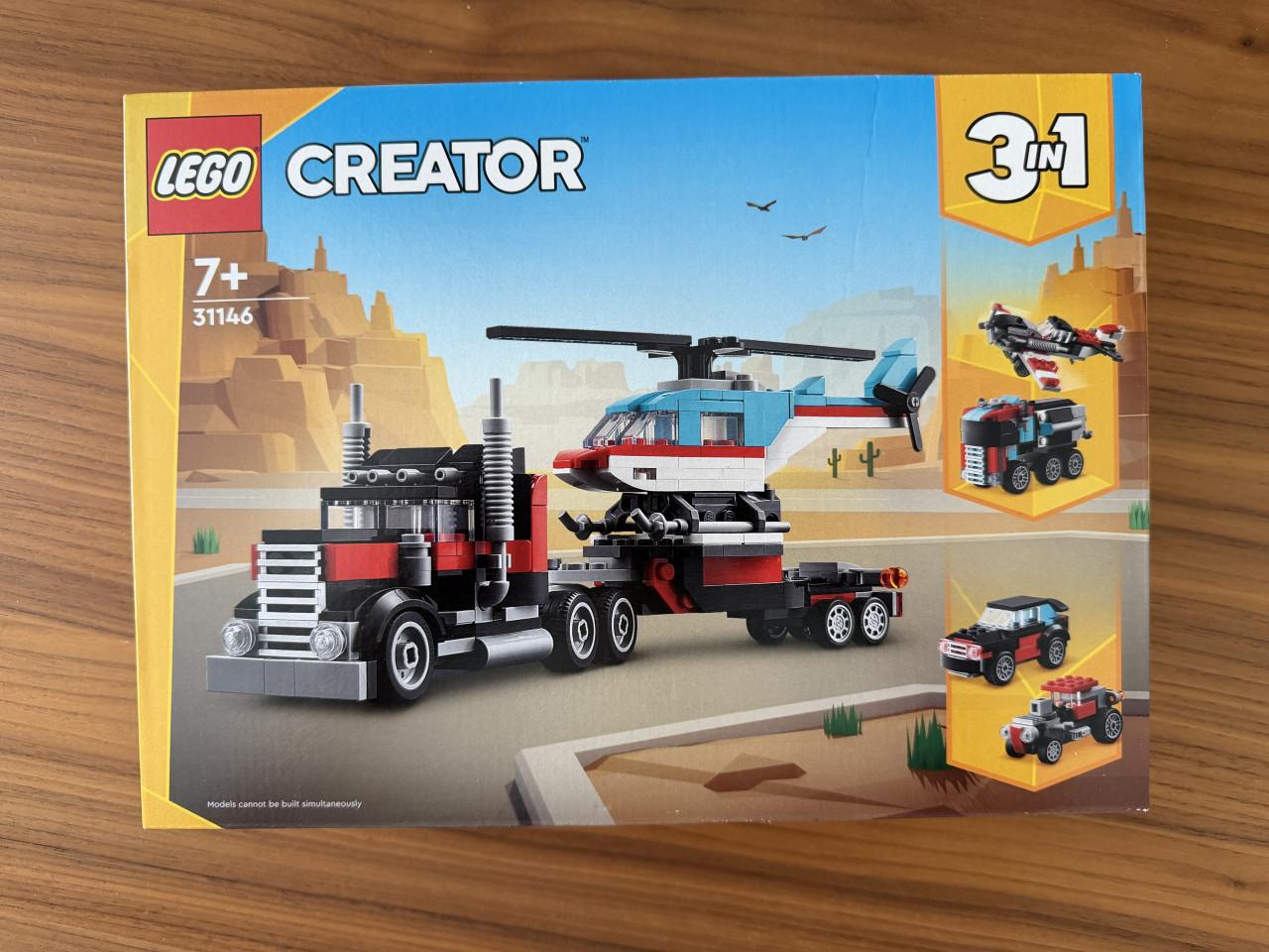 LEGO Creator 3-in-1 Truck met helikopter Auto en Vliegtuig Set 31146