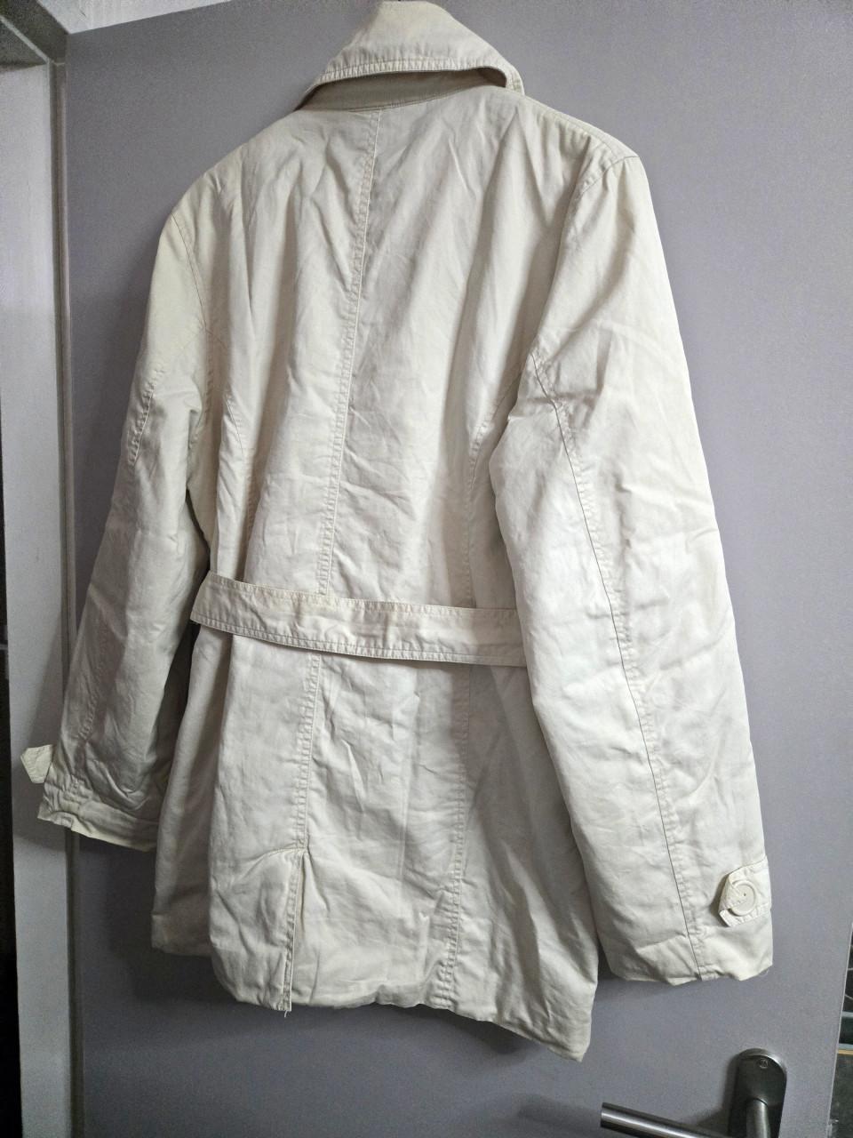 Crèmekleurige double-breasted trenchcoat Maat XL/42