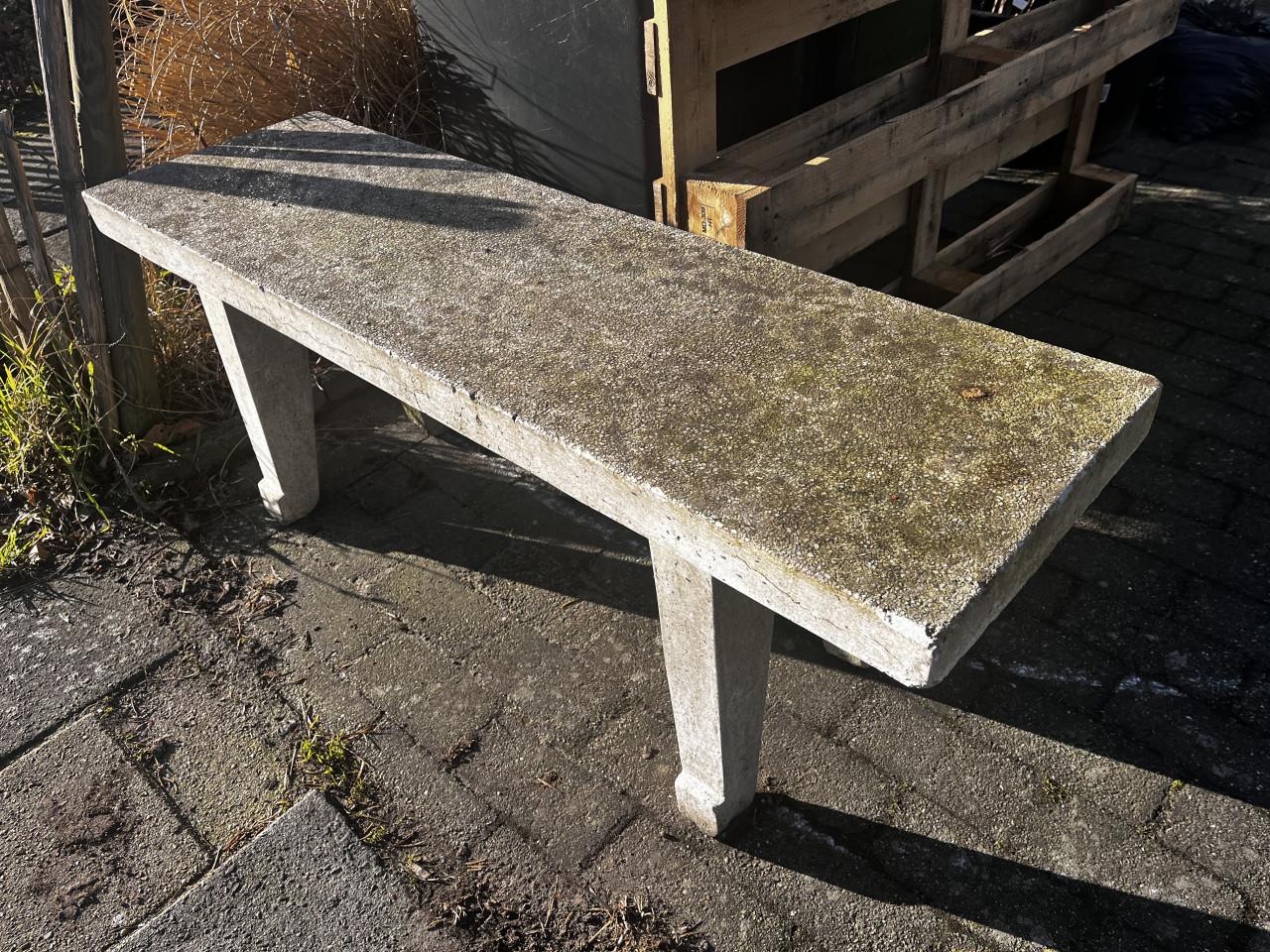 Wit granito tuinbankje lengte 120cm