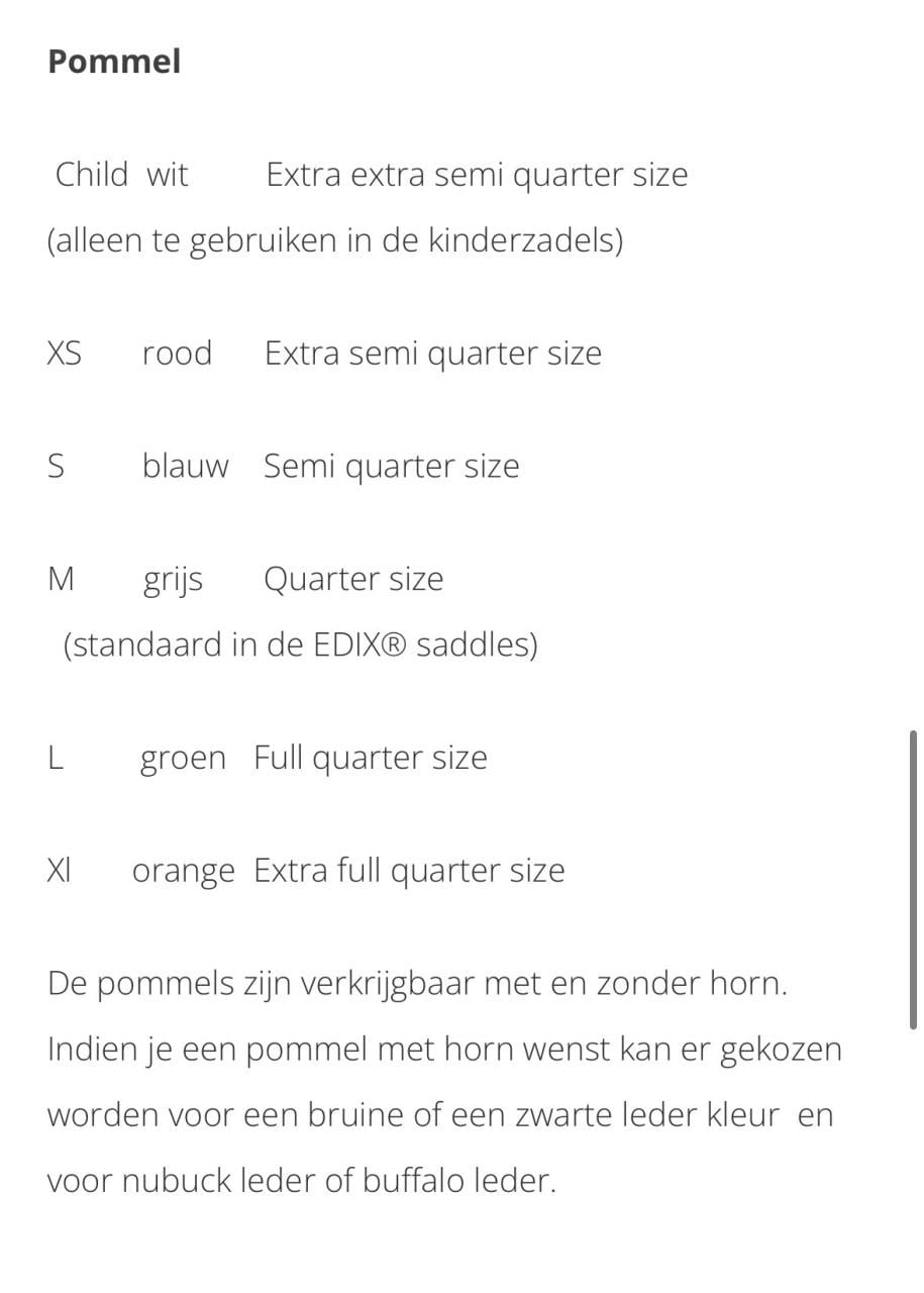 Edix Vika boomloos zadel - maat M
