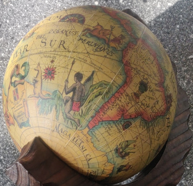 Vintage Wereldbol houten