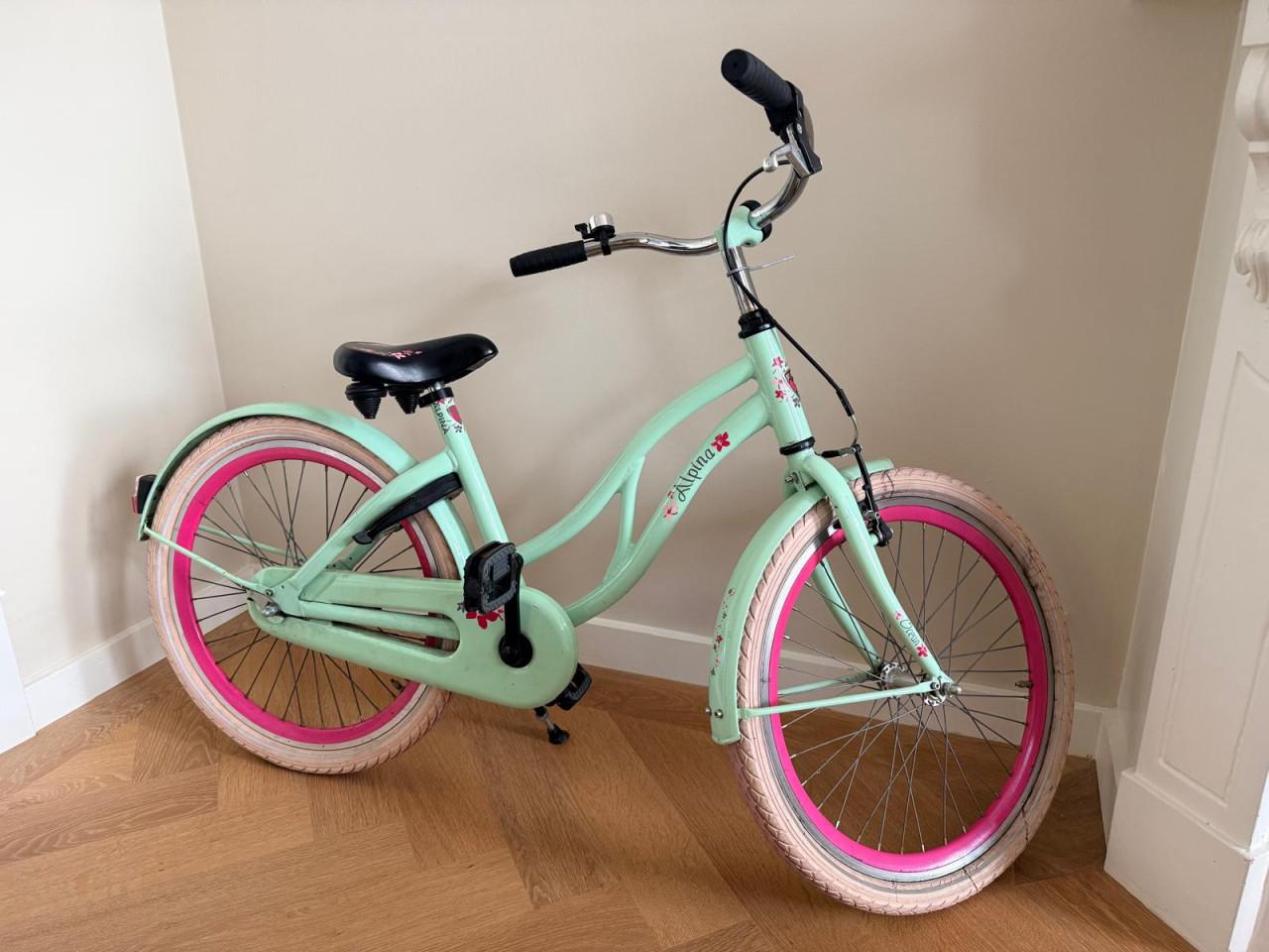 Alpina Ocean 22 inch kinderfiets mintgroen/roze