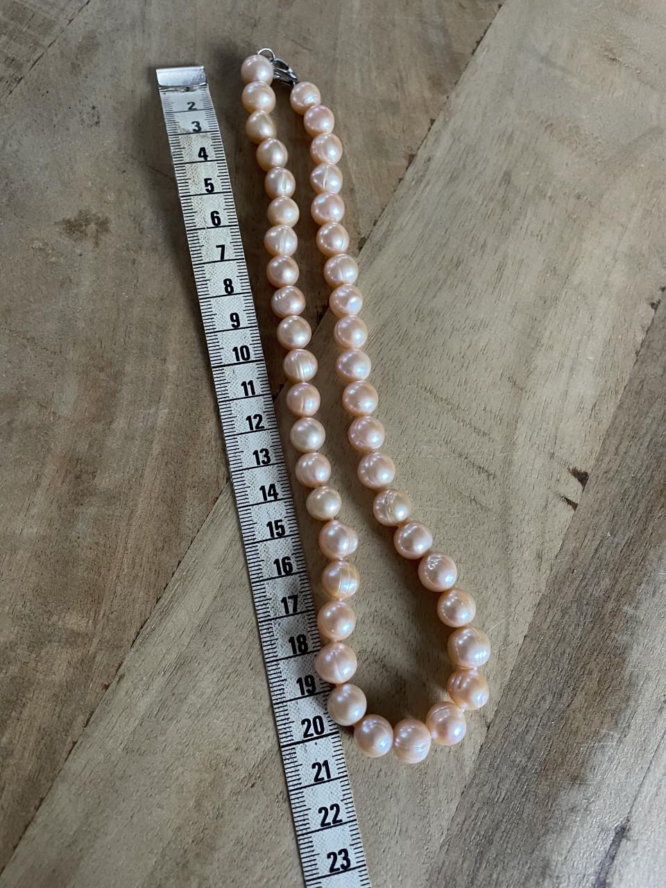 Vintage roze parelketting parels