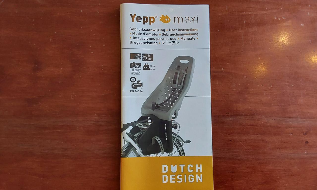 Thule Yepp Maxi Easyfit fietsstoeltje voor een max gewicht van 22 kg.