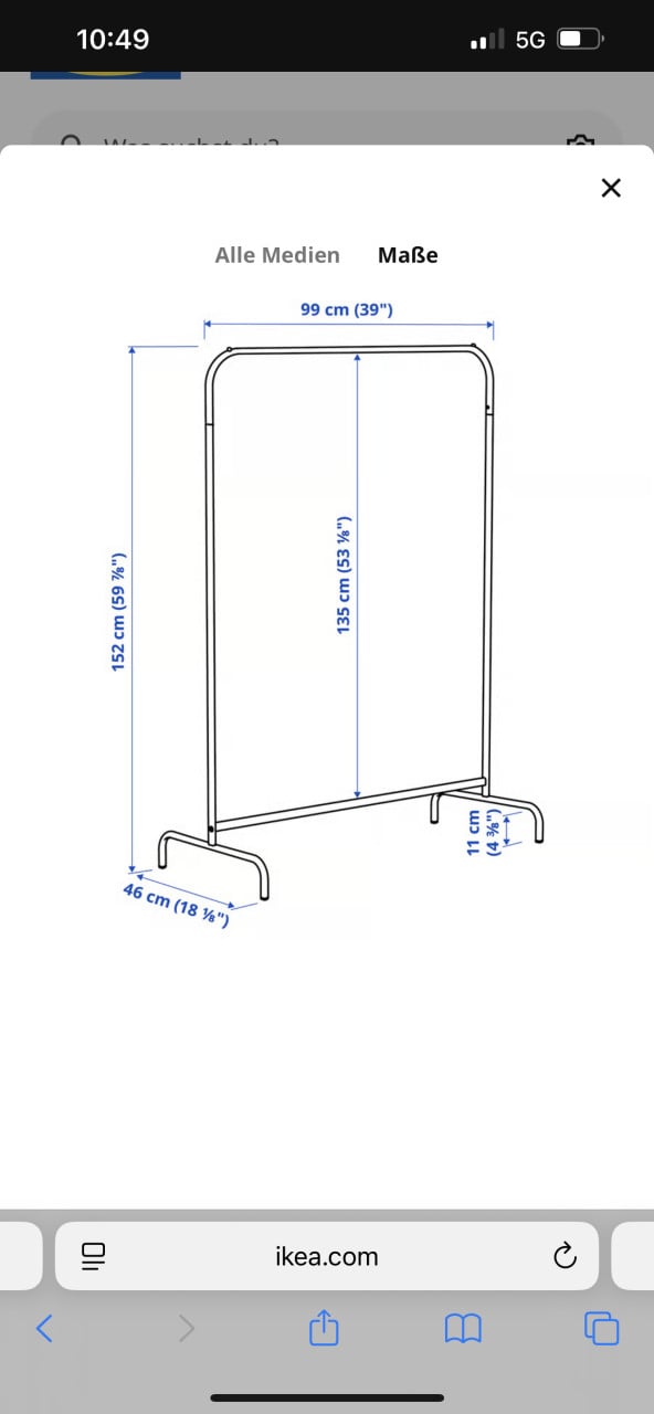 IKEA kledingstangen + kapstok