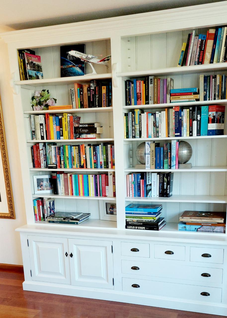 Grote landelijke stijl boekenkast met ladder