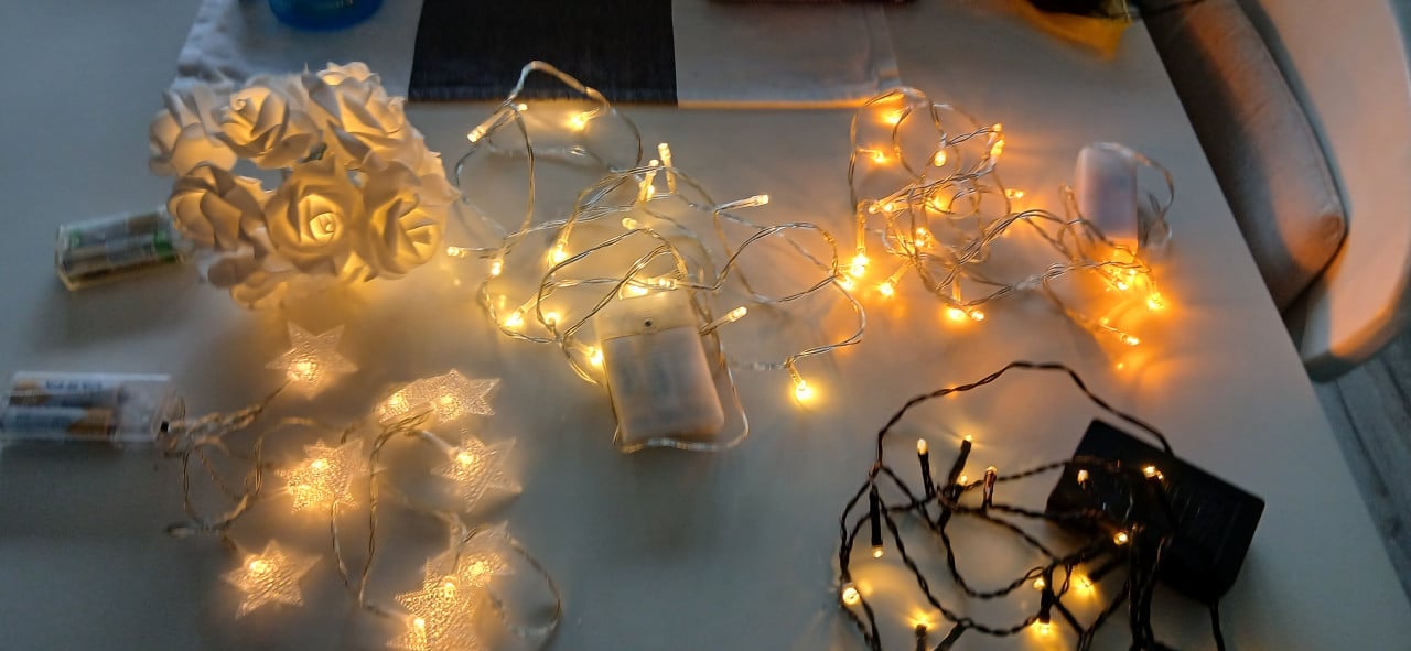5x Verlichting op batterijen (sfeer of kerst)