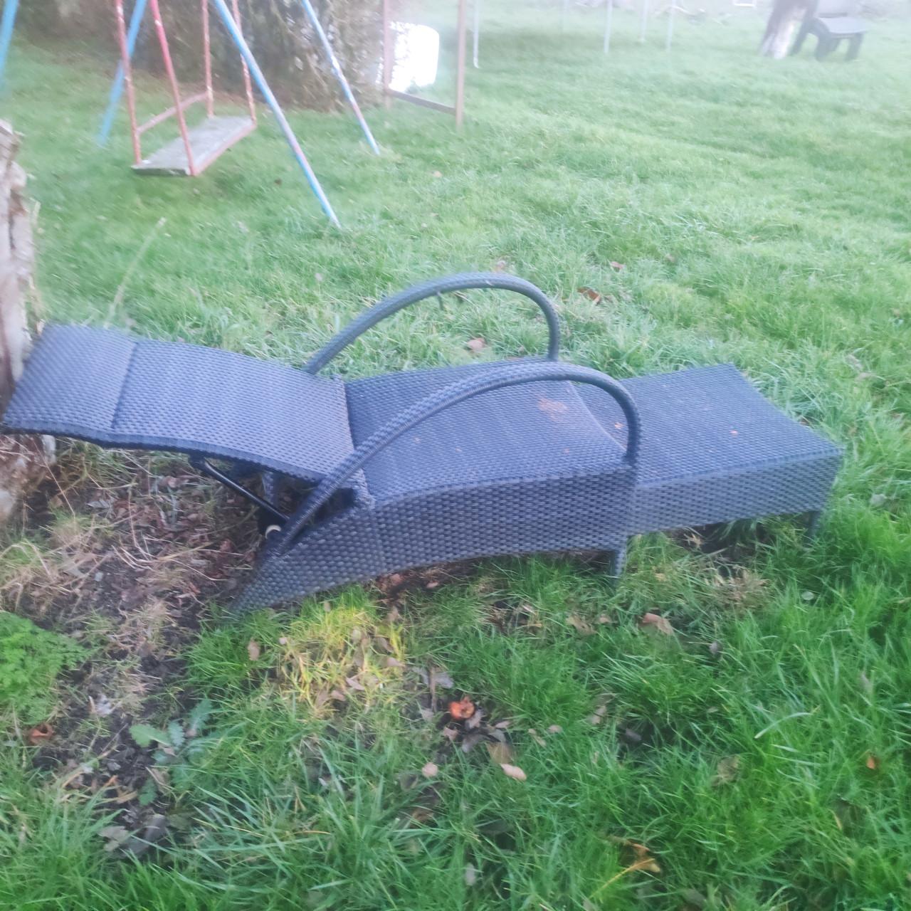 Tuinstoel met uitschuifbare voetensteun en verstelbare rugleuning (2x)