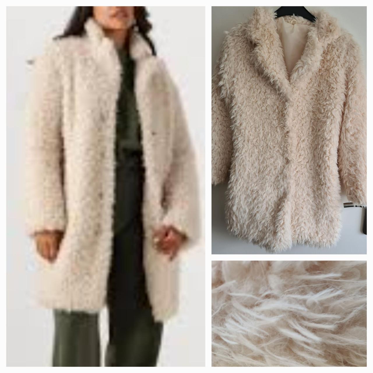 Fake fur ecru / beige bontjas Maat M