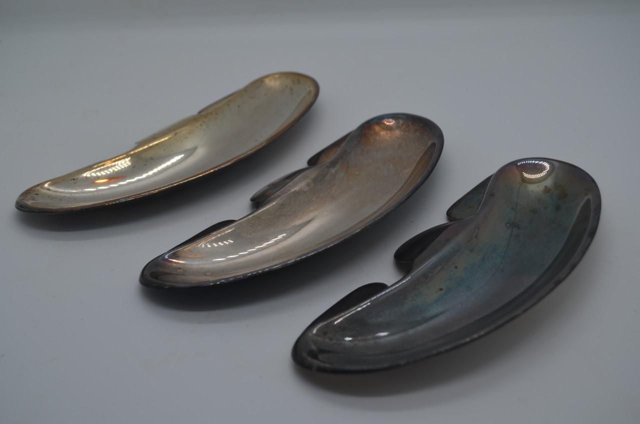 6 Verzilverde visgraatbakjes voor aan je bord. Sjiek-de-friemel dus.