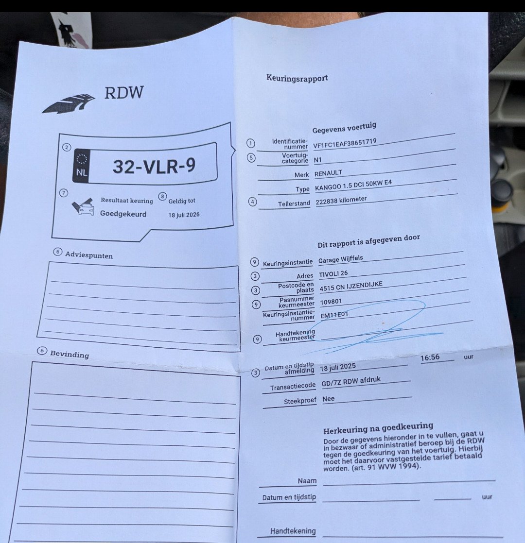 Renault Kangoo 1.5 DCI zwart 2008 223000 km APK tot 07/26