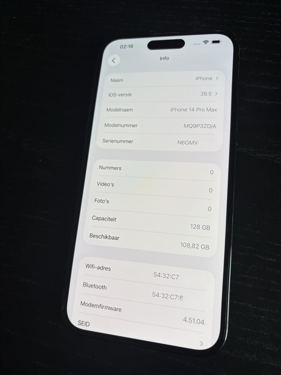 Apple iPhone 14 Pro Max, 128GB opslag Zwart