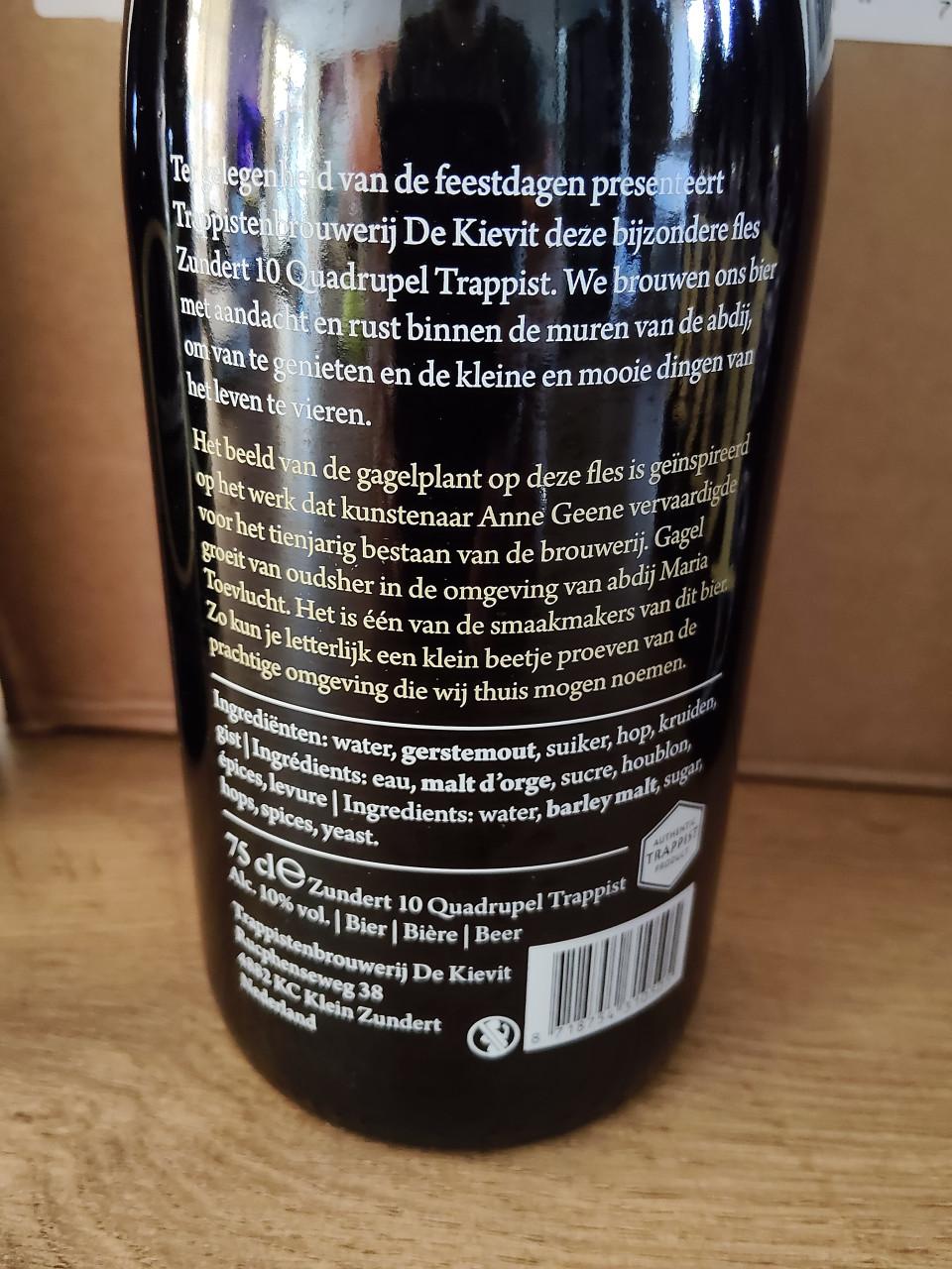 Doos Zundert 10 Quadrupel limited edition trappisten speciaalbier
