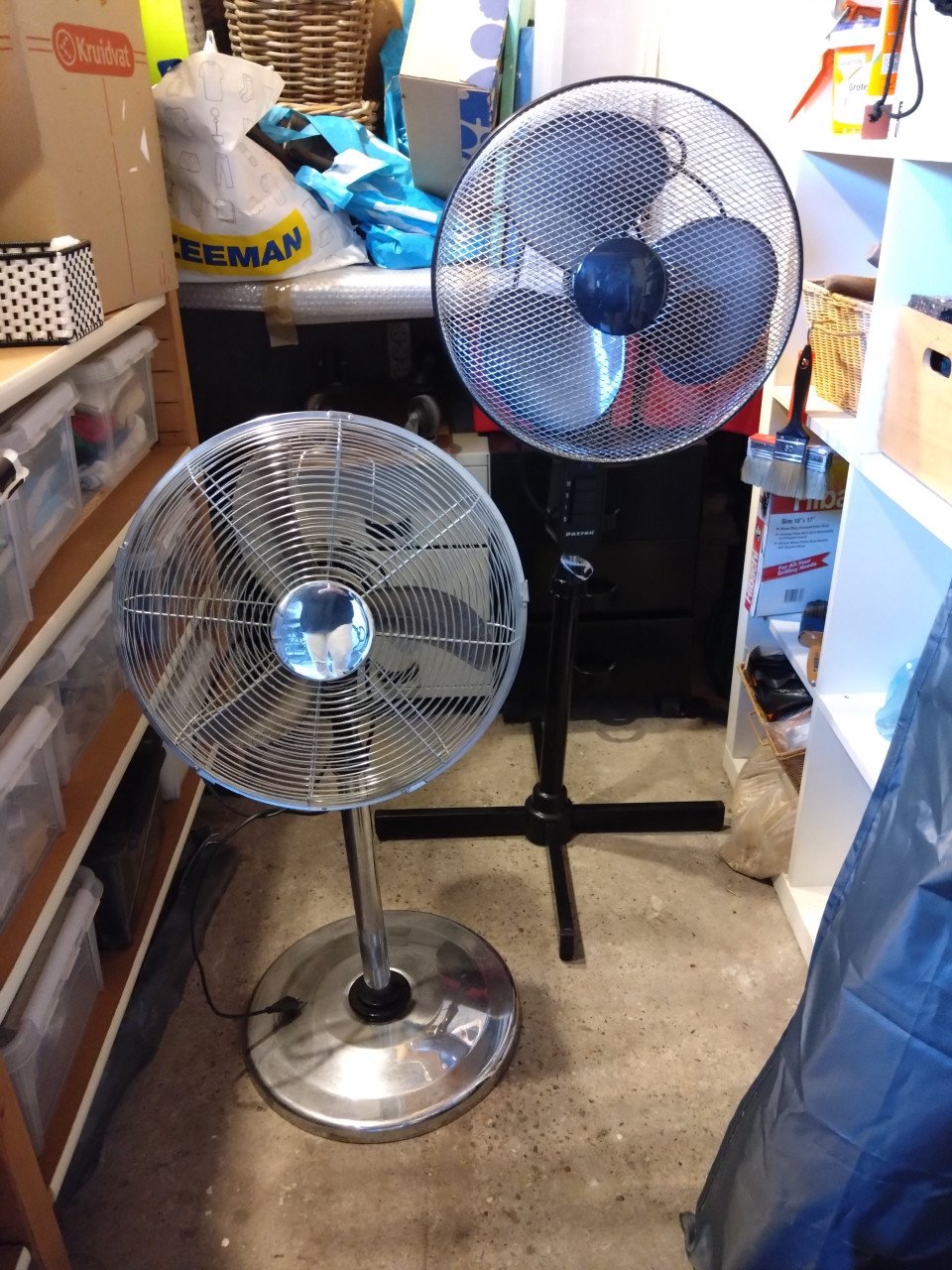 Vintage ventilator 2 stuks chroom en zwart