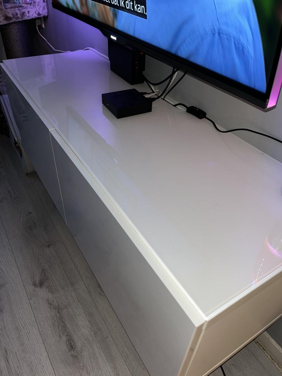 TV-dressoir hoogglans wit