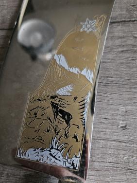 Jaren 80/ 5 delig design Tranchierbesteck Dreizack  Solingen