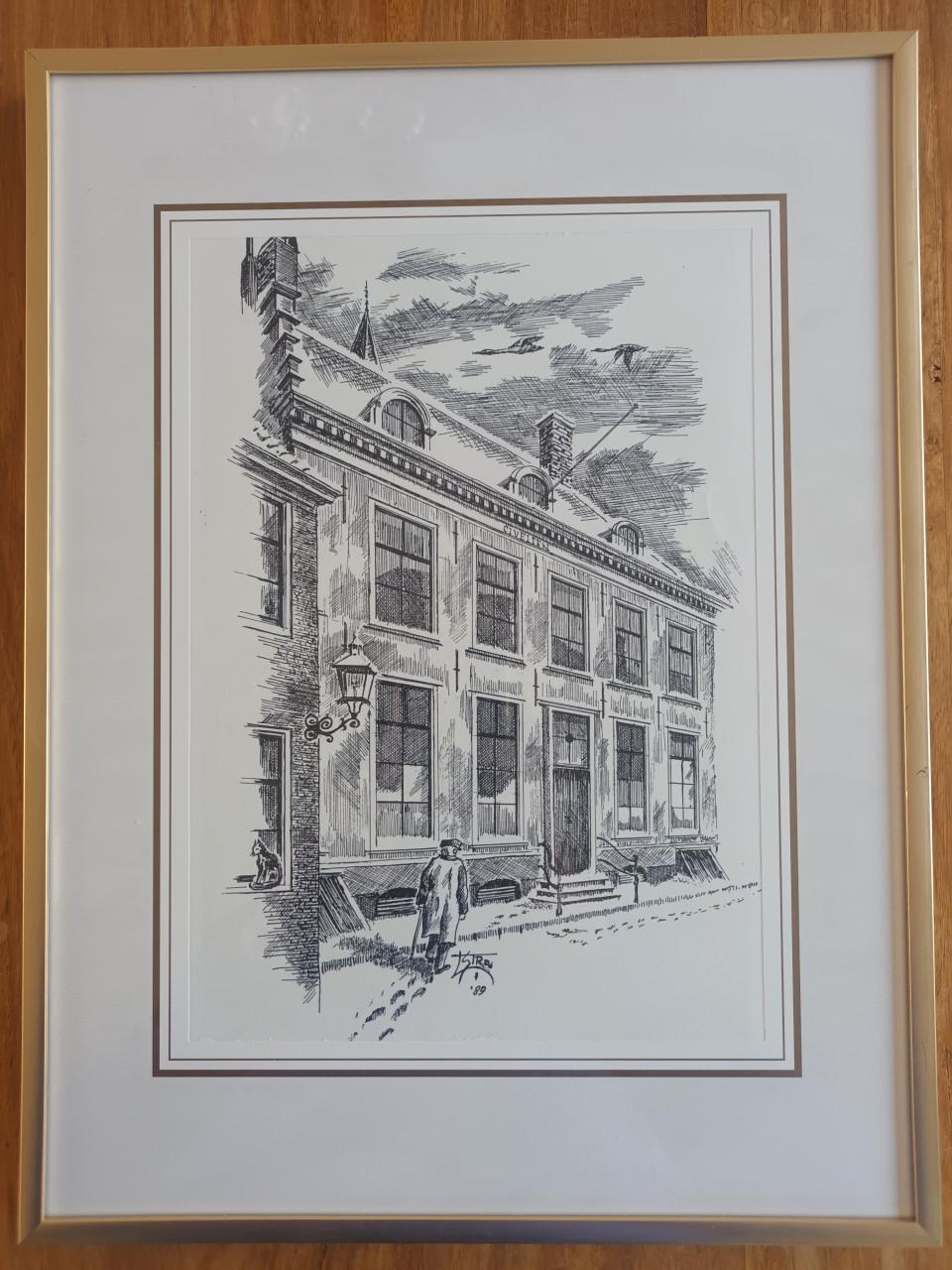 Prachtige pentekening, gesigneerd door Stroo 1989