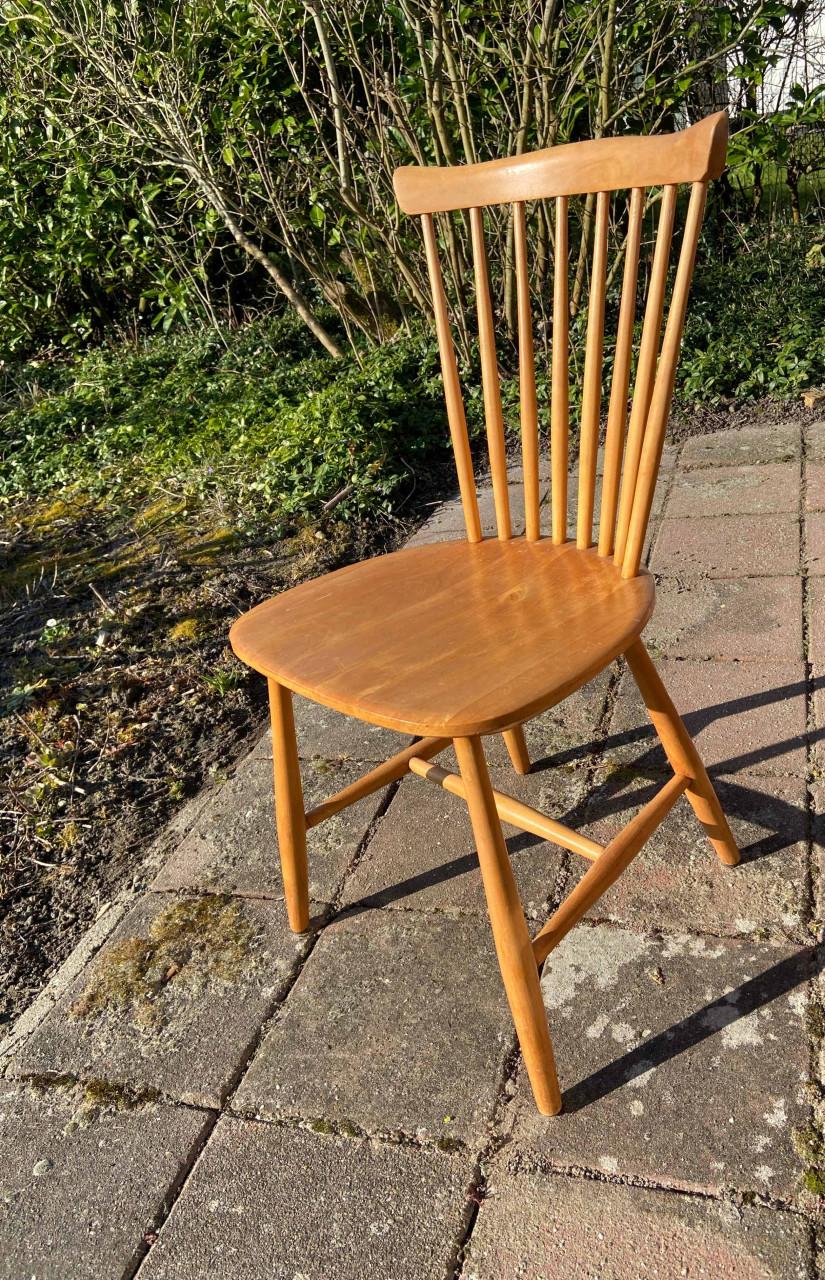 Vintage jaren 60 uitschuifbare eettafel met 6 stoelen