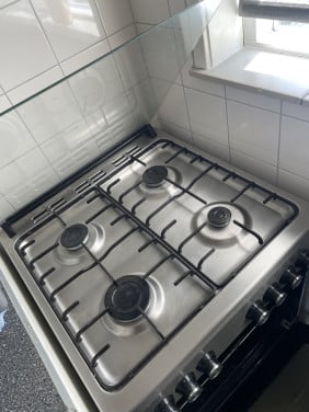 Gasfornuis/oven combi, 4pits