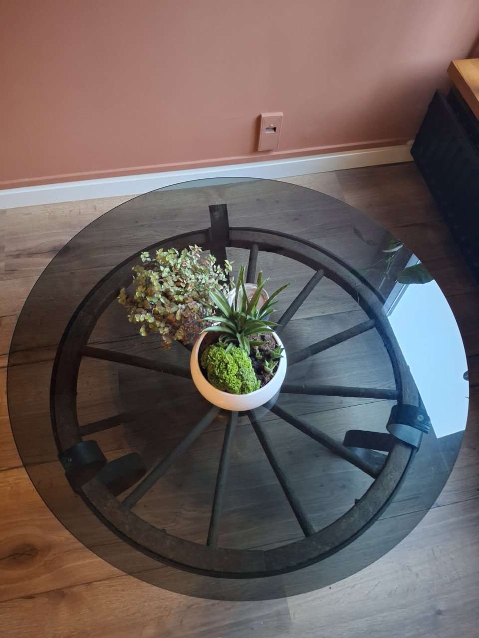 Mooie glazen salontafel