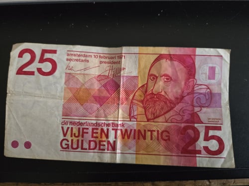 Biljet 25 gulden Nederland 10 februari 1971