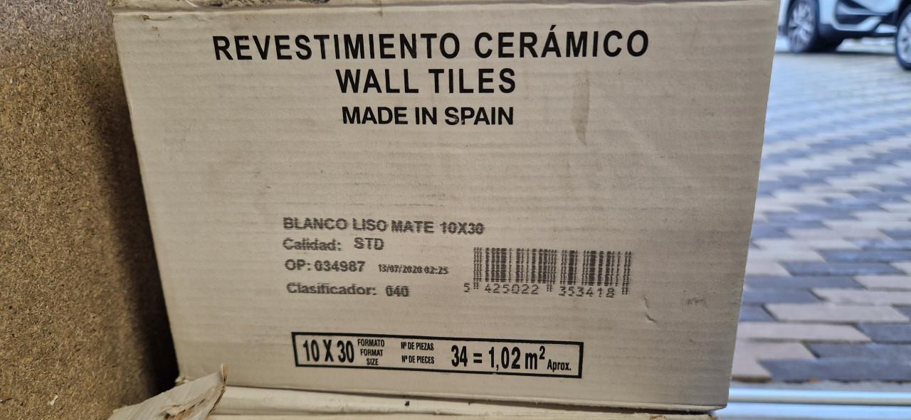 Wandtegel Blanco 10x30 cm mat wit