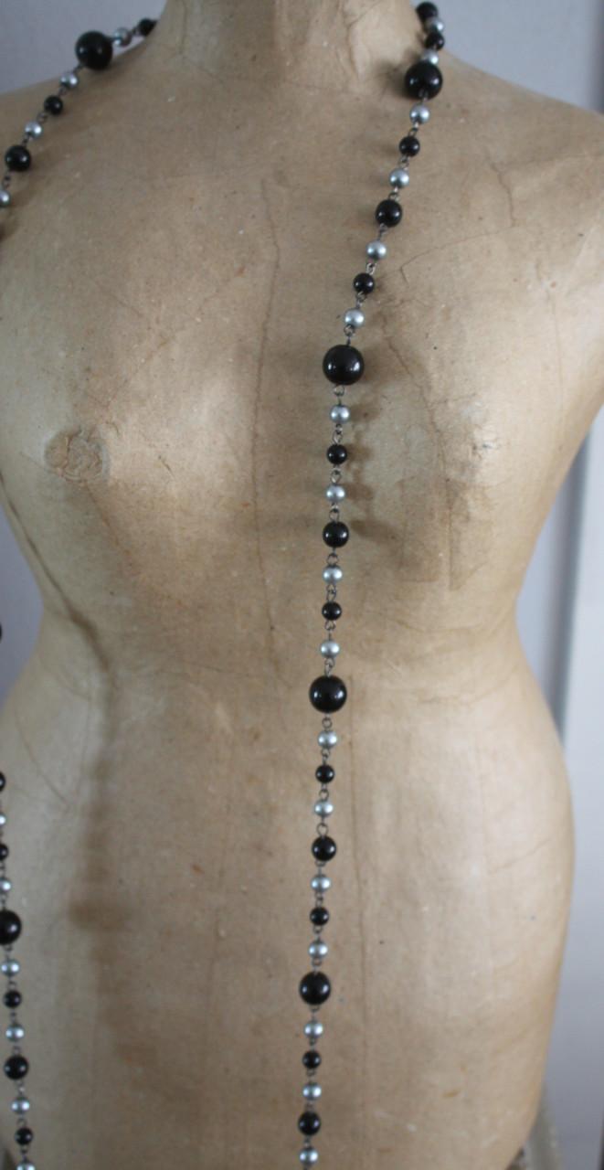 Zwart zilveren ketting met 2 armbandem