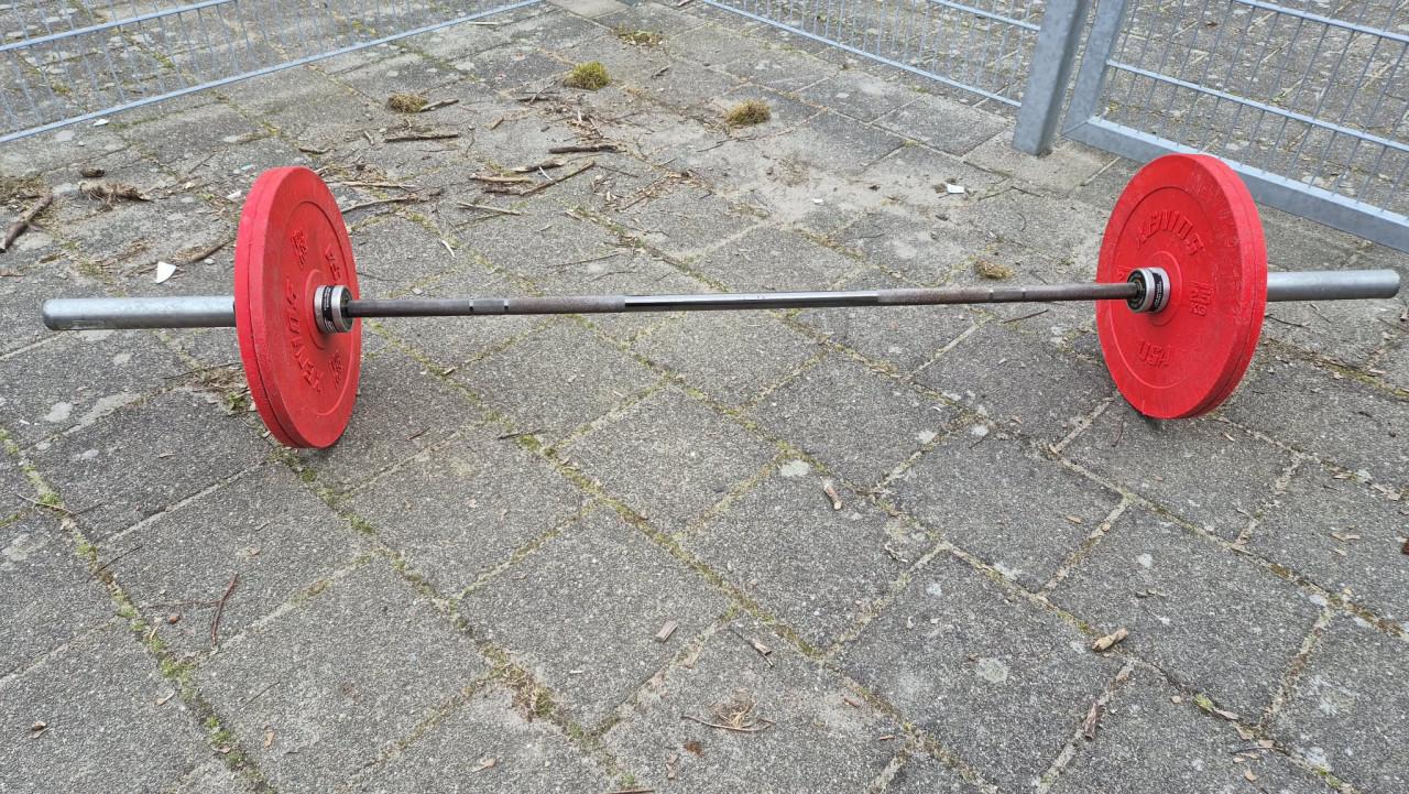 Halterstang met schijven