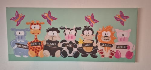 Beessies schilderij mint groen
