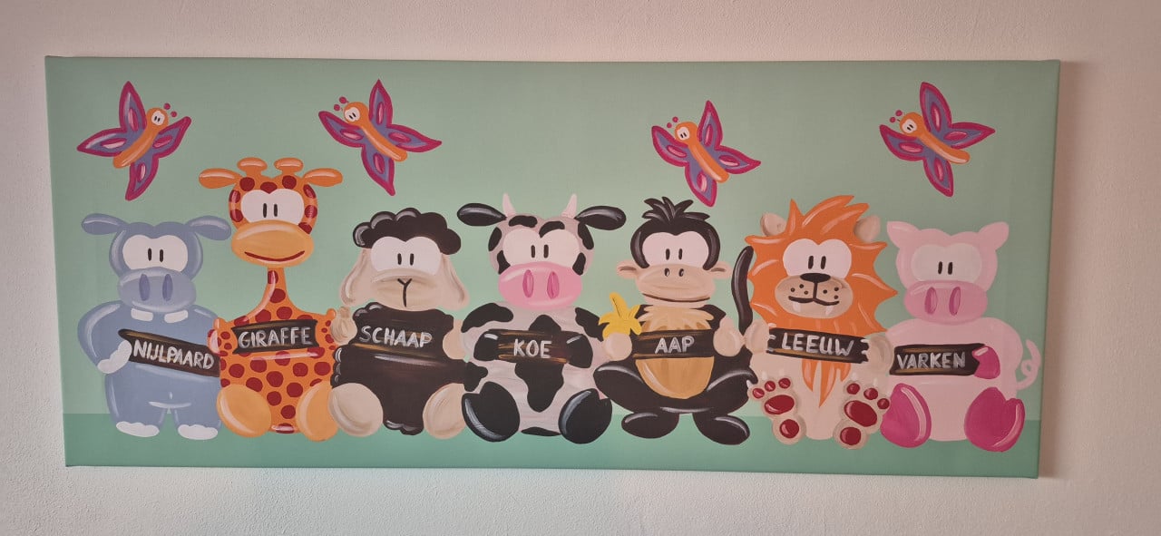 Beessies schilderij mint groen