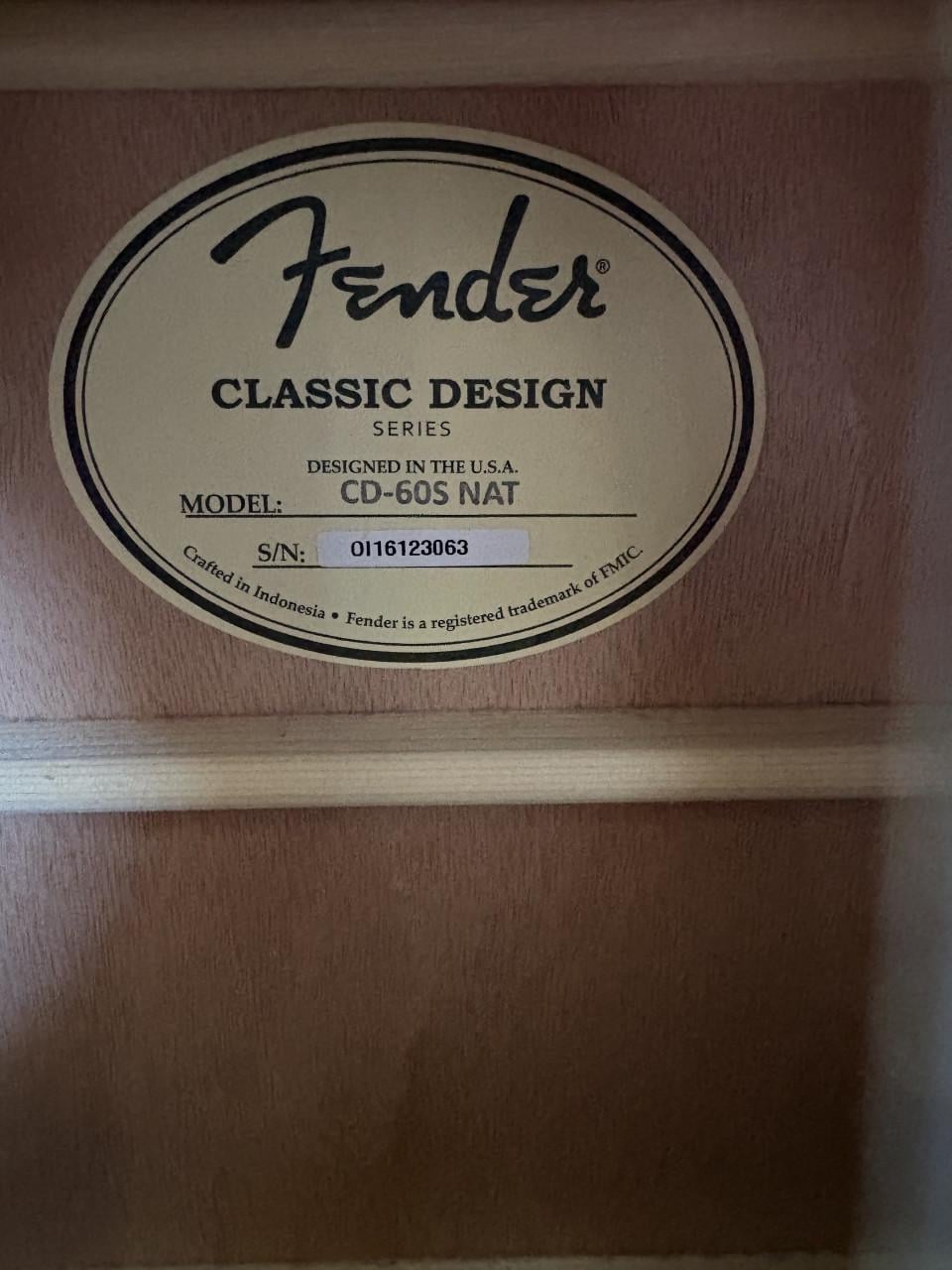 Gitaar (Fender CD-60S natural)